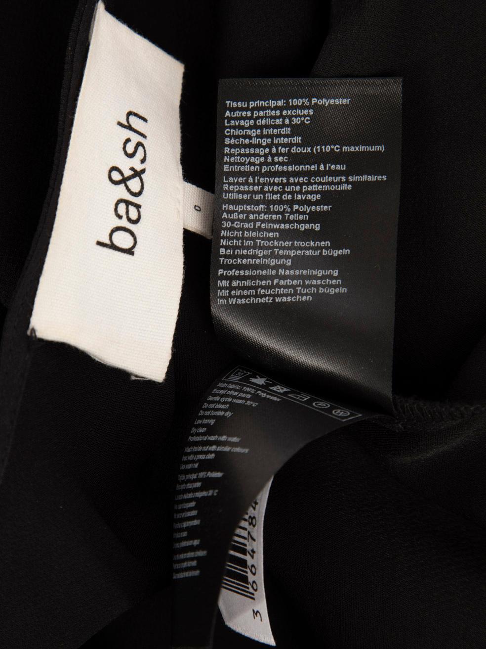 ba&sh Schwarzes langärmeliges Wickelkleid Größe XS im Angebot 2