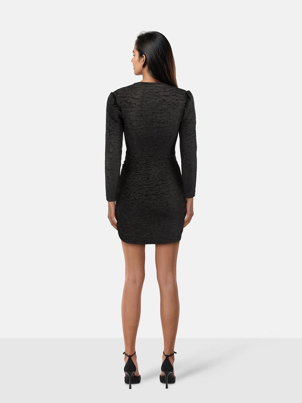 CONDITION is Very good. Minimal wear to dress is evident. Minimal wear to the internal back neckline where some loose threads can be seen on this used ba&sh designer resale item.
 

 Details
 

 

 Black
 

 Polyester
 

 Dress
 

 Metallic thread
