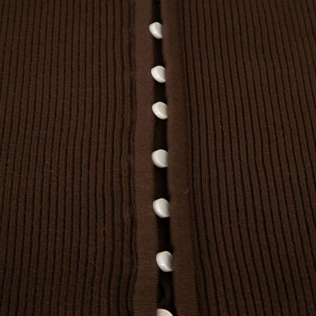 Black ba&sh Brown Button Down Bodycon Dress Size S For Sale