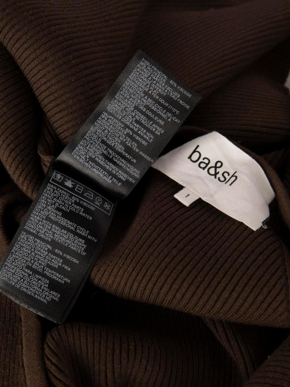 Women's ba&sh Brown Button Down Bodycon Dress Size S For Sale