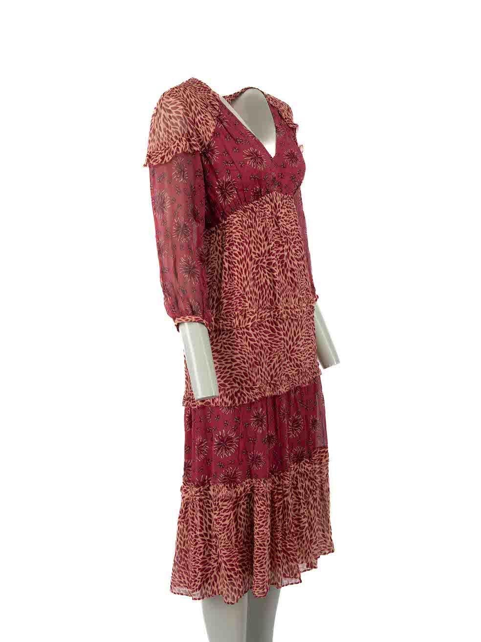 CONDITION is Never worn, with tags. No visible wear to dress is evident on this new ba&sh designer resale item.
 
Details
Burgundy
Viscose
Dress
V-neck
Long sleeves
Floral print
Midi
 
Made in China
 
Composition
100% Viscose
Care instructions:¬†