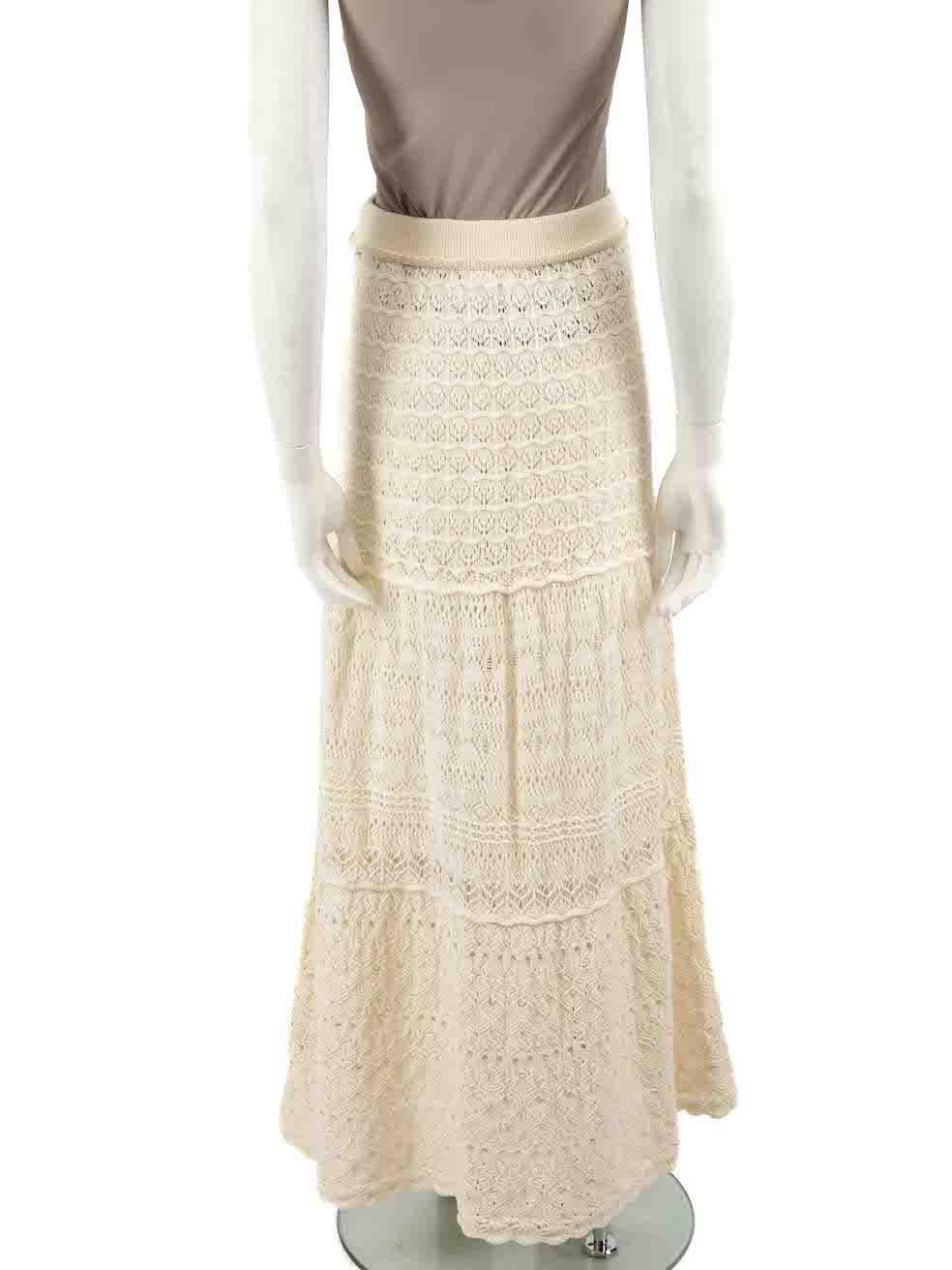 ba&sh Ecru Josh Knit Maxi Skirt Size M In Good Condition For Sale In London, GB