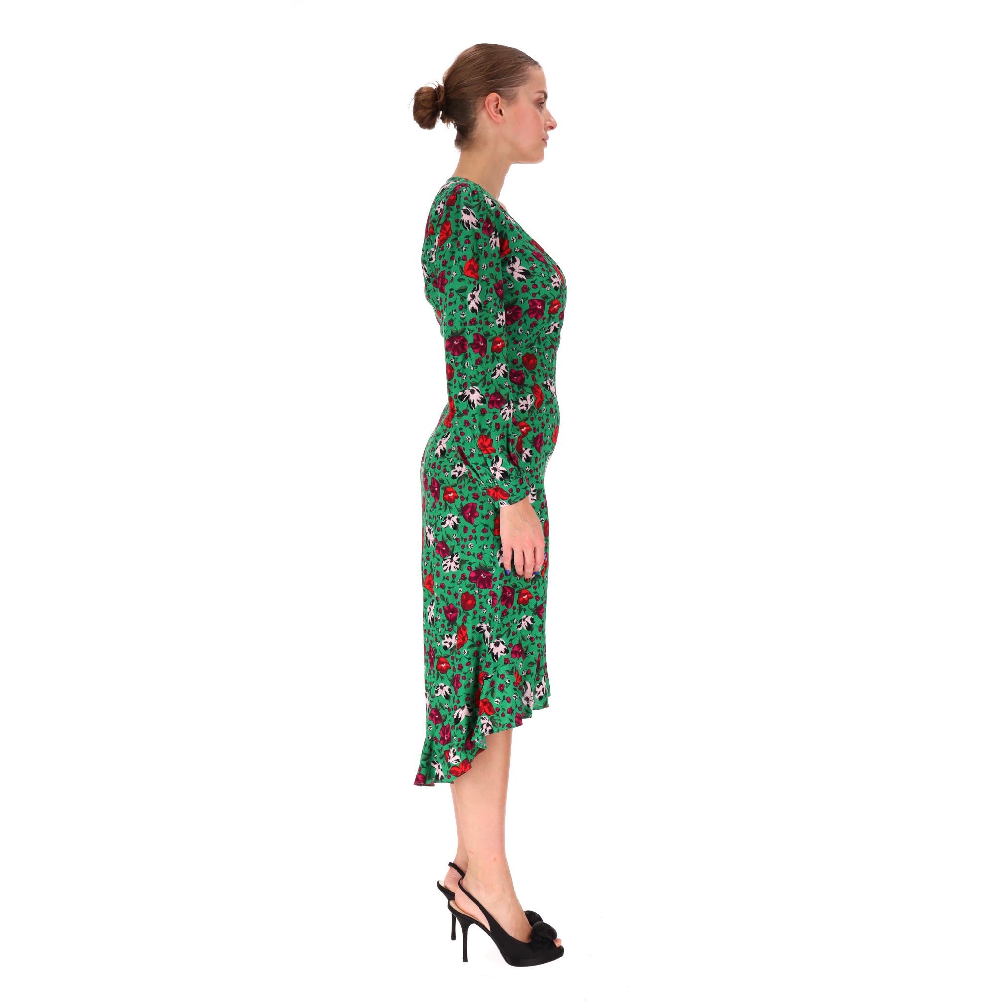 Noir BA-as - Robe midi à fleurs en vente