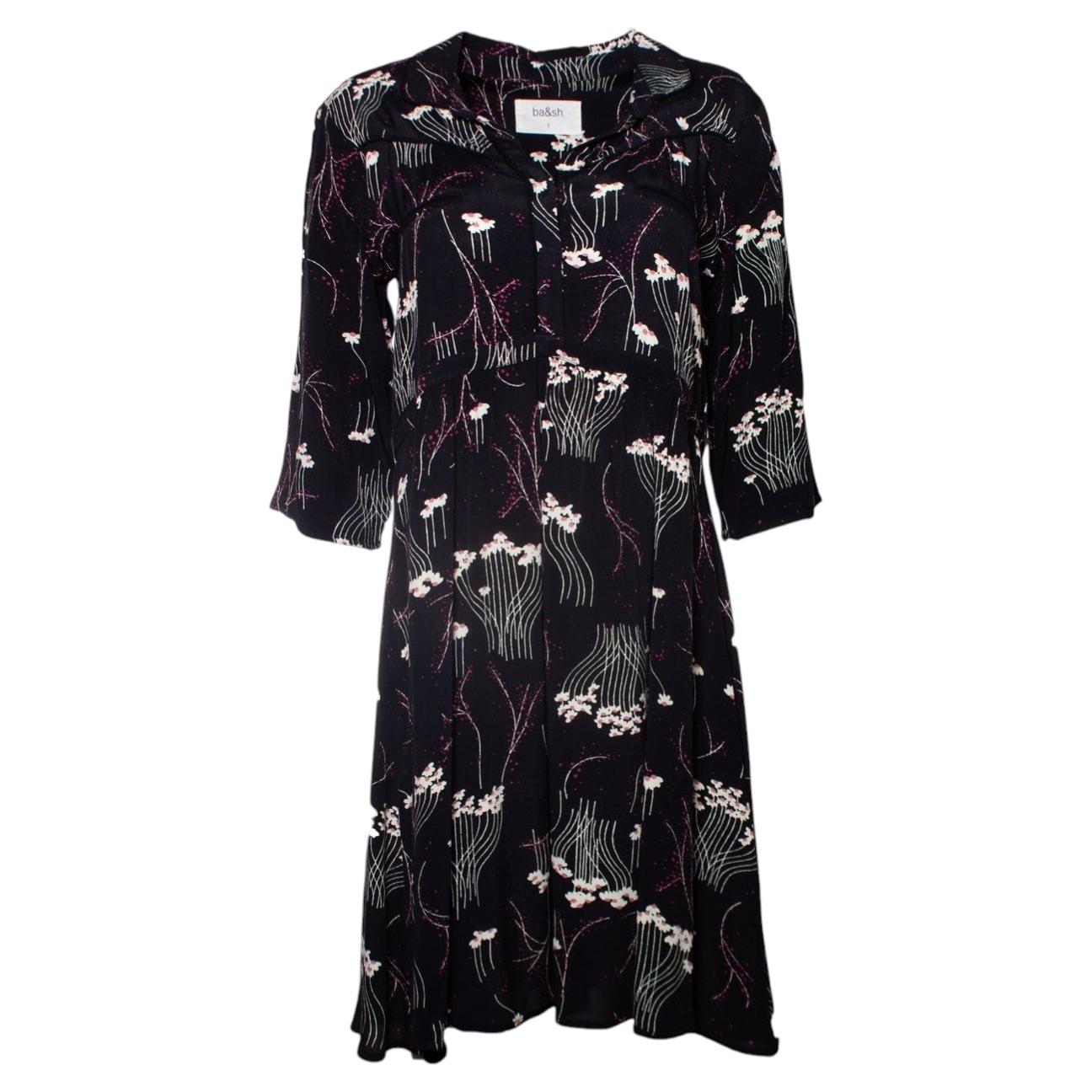 BA&SH, Floral printed Kyle dress in black