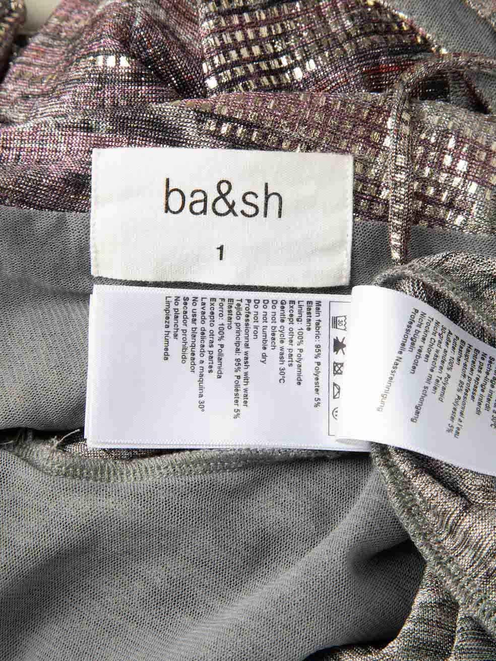 Ba&sh Mini robe métallique ouverte dans le dos, taille S Pour femmes en vente