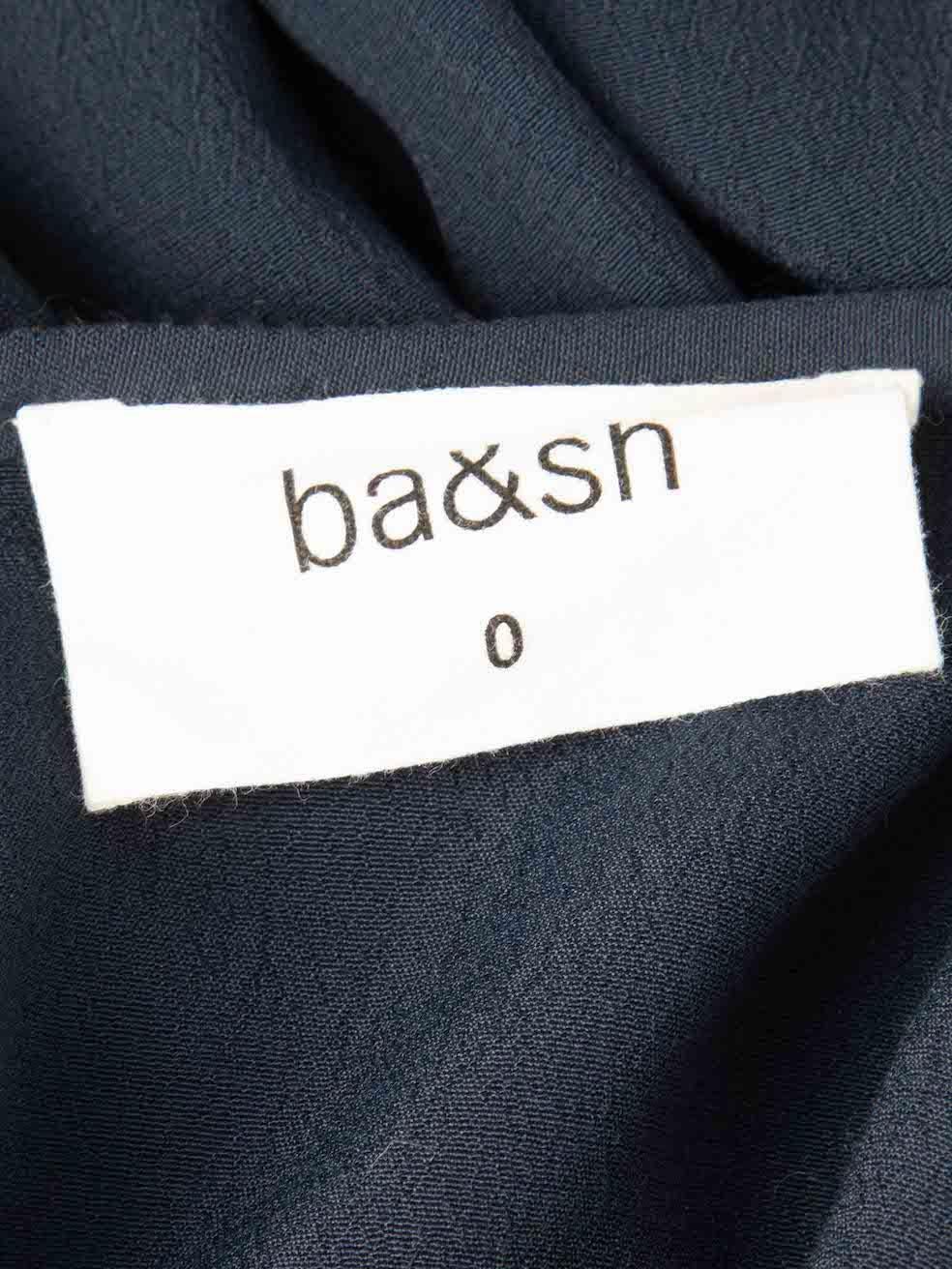 ba&sh Navy Embroidery Detail Mini Dress Size XS In Good Condition In London, GB