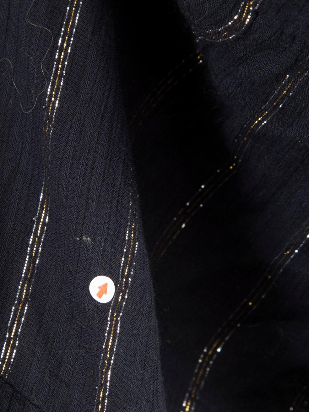 ba&sh Marineblaues Metallic-Streifen-Knielanges Kleid Größe M im Angebot 5