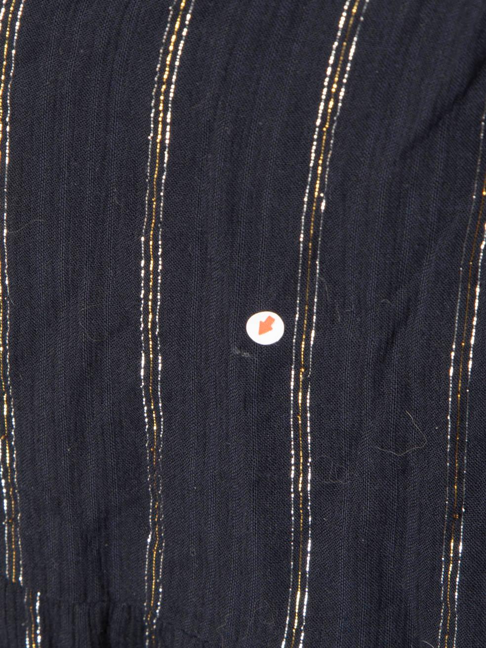 ba&sh Marineblaues Metallic-Streifen-Knielanges Kleid Größe M im Zustand „Gut“ im Angebot in London, GB