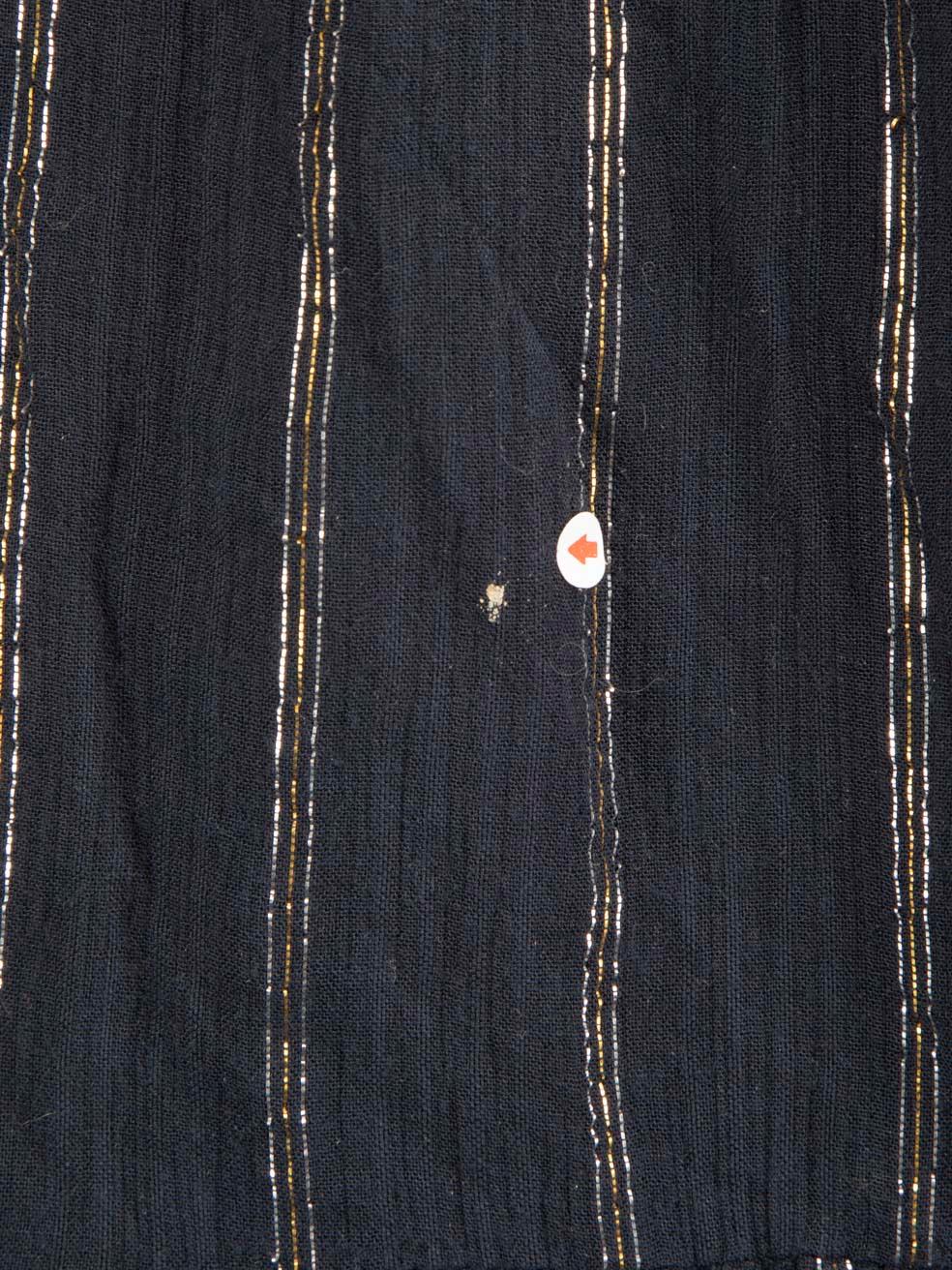 ba&sh Marineblaues Metallic-Streifen-Knielanges Kleid Größe M Damen im Angebot