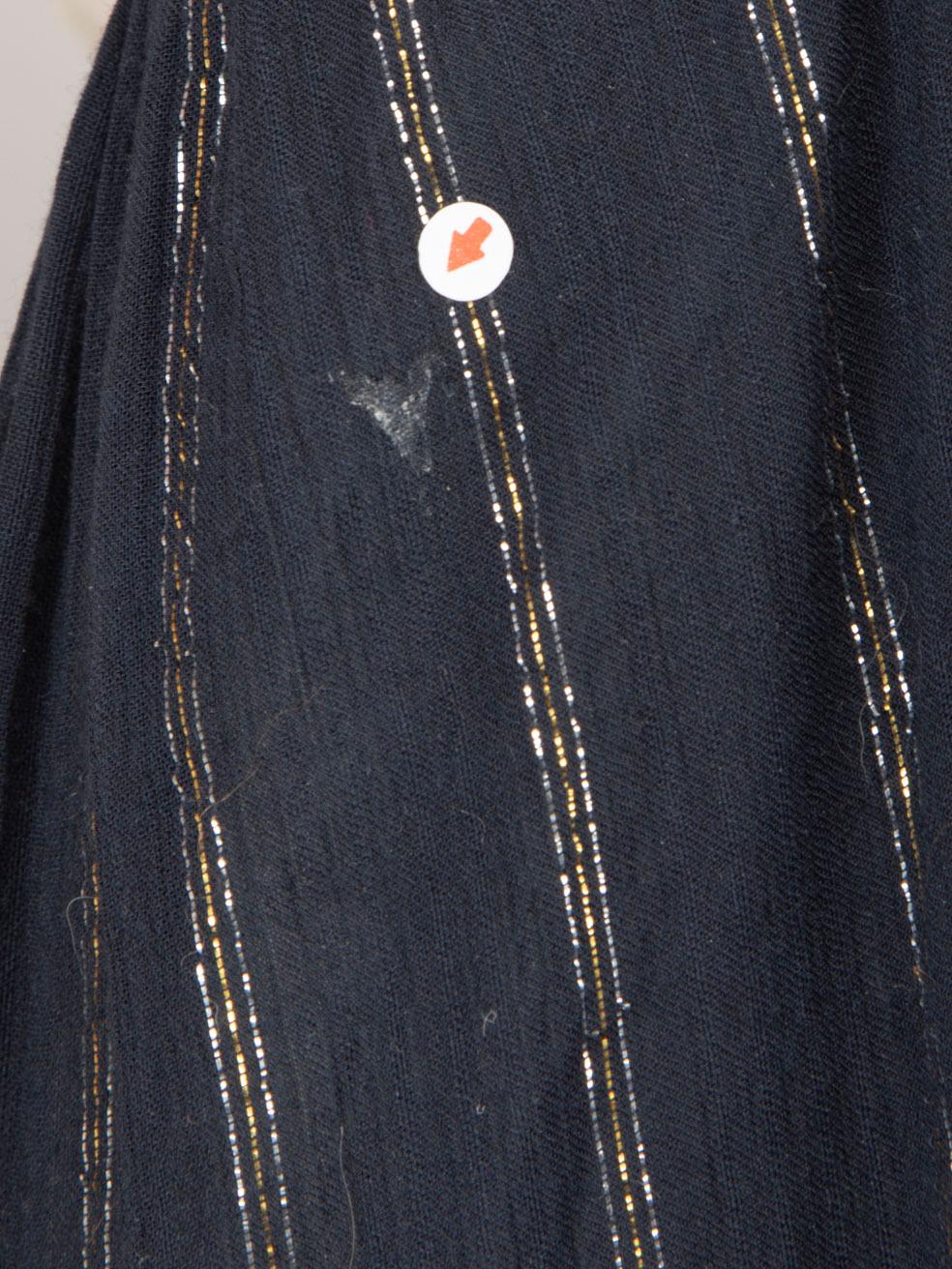 ba&sh Marineblaues Metallic-Streifen-Knielanges Kleid Größe M im Angebot 2