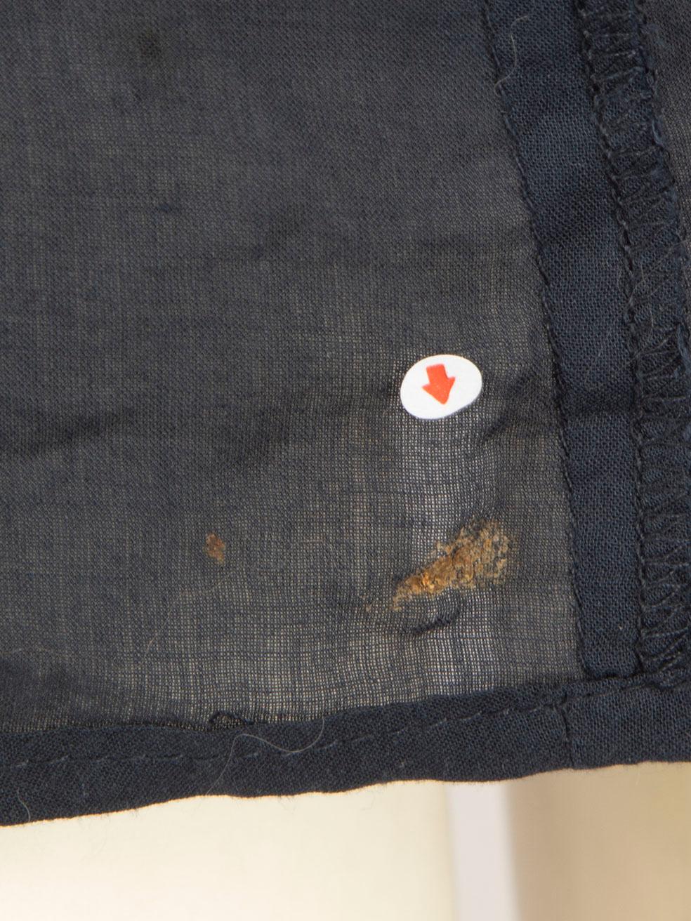 ba&sh Marineblaues Metallic-Streifen-Knielanges Kleid Größe M im Angebot 4