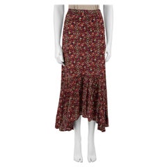 ba&sh Pink Floral Pattern Midi Wrap Skirt Size XS