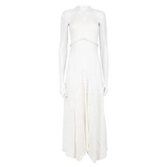 ba&sh White V-Neck Crochet Midi Dress Size S