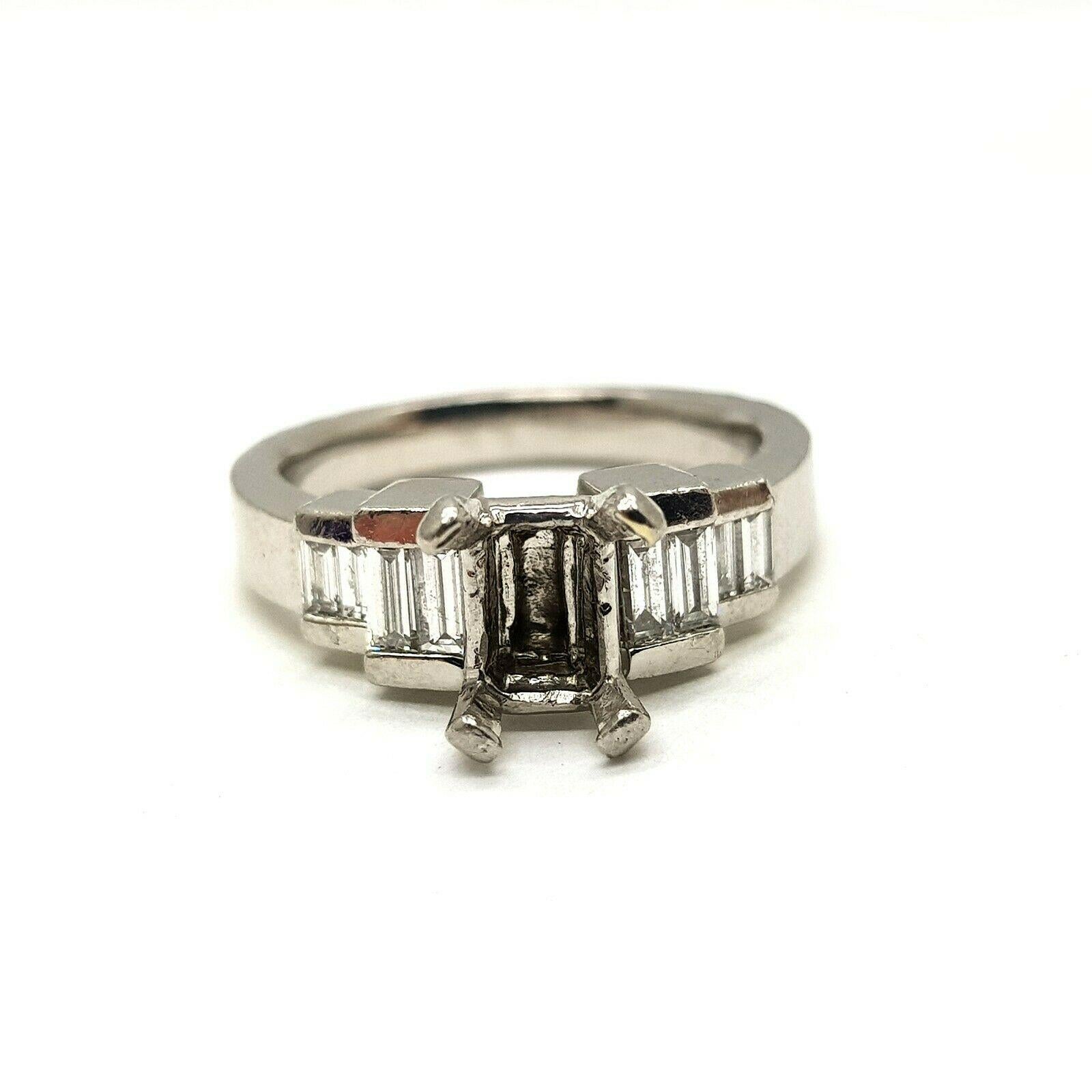 Contemporary Bashcura Platinum Ring Mounting with 8 Diamonds 0.54 Carat