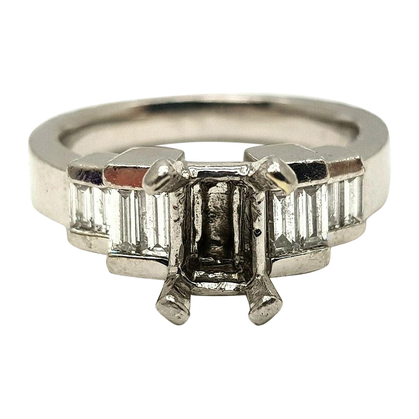Bashcura Platinum Ring Mounting with 8 Diamonds 0.54 Carat
