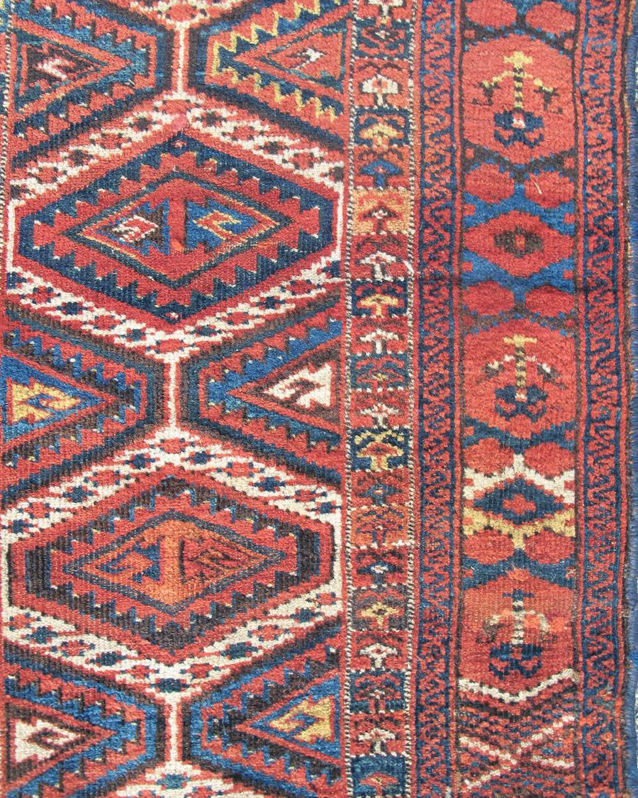 Central Asian Antique Bashir Rug, Mid-19th Century For Sale