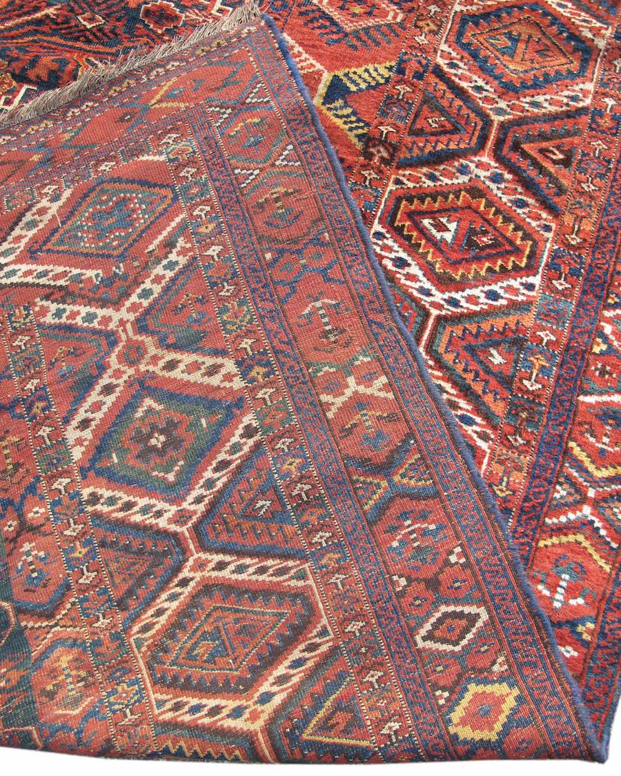 Hand-Woven Antique Bashir Rug, Mid-19th Century For Sale
