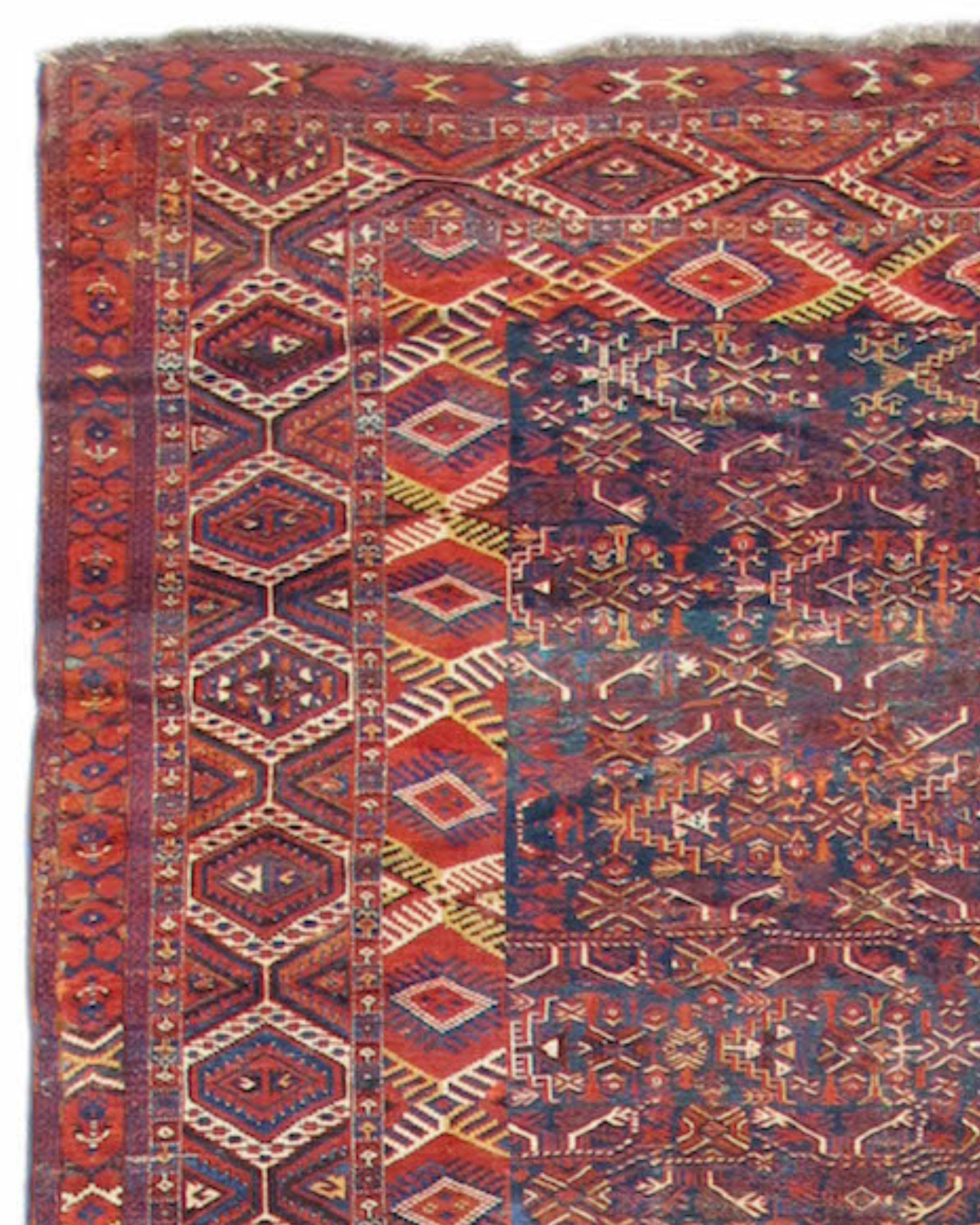 Antique Bashir Rug, Mid-19th Century In Good Condition For Sale In San Francisco, CA