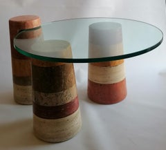 Base tavolo basso originale in travertini vari colori -made in Italy