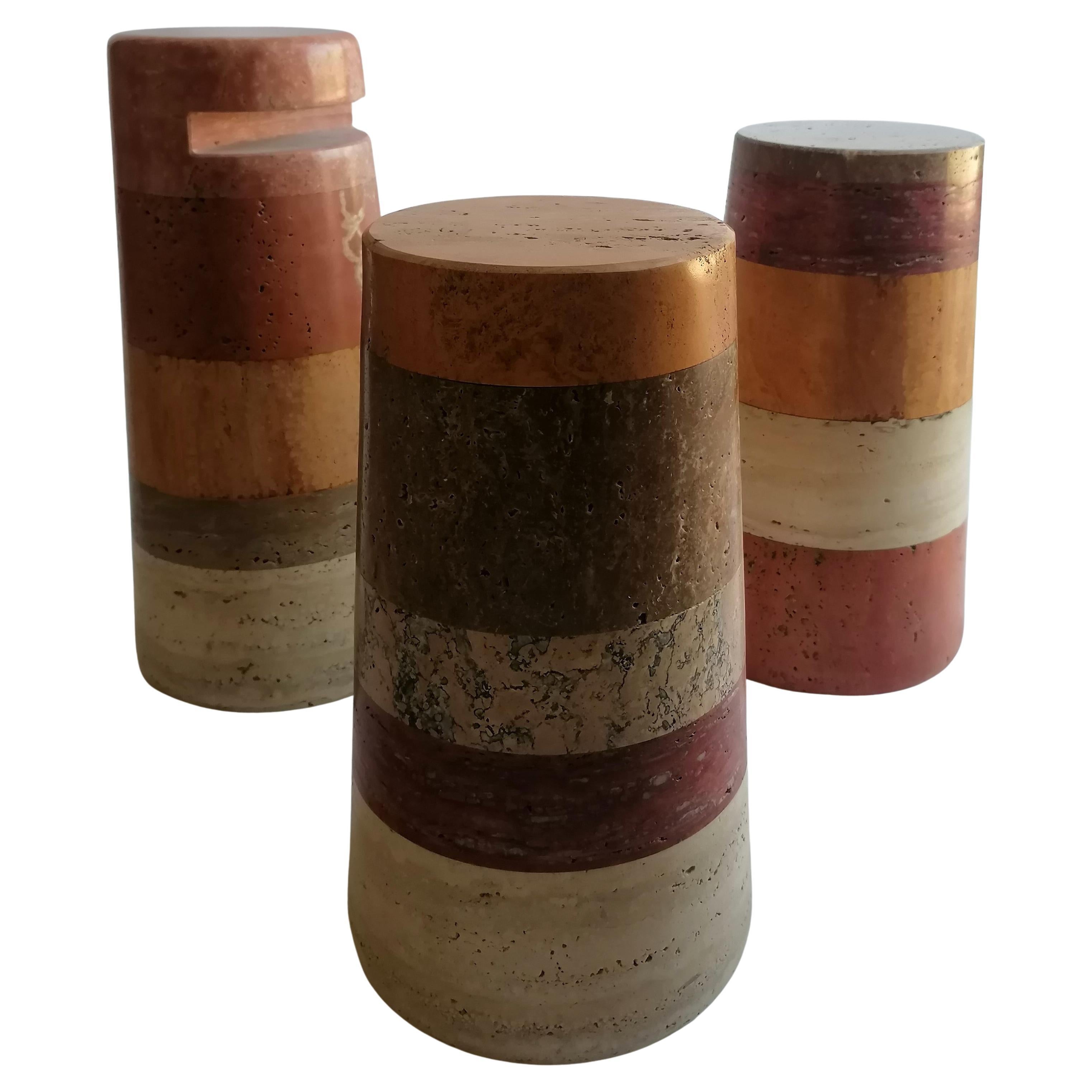 Basi tavolo basso original in travertini vari colore -made in Italy en vente