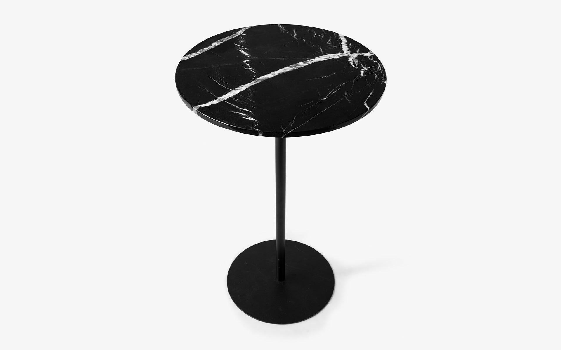 Basic Black Metal & Alexander Black Marble Side Table (Small) In New Condition For Sale In İSTANBUL, TR