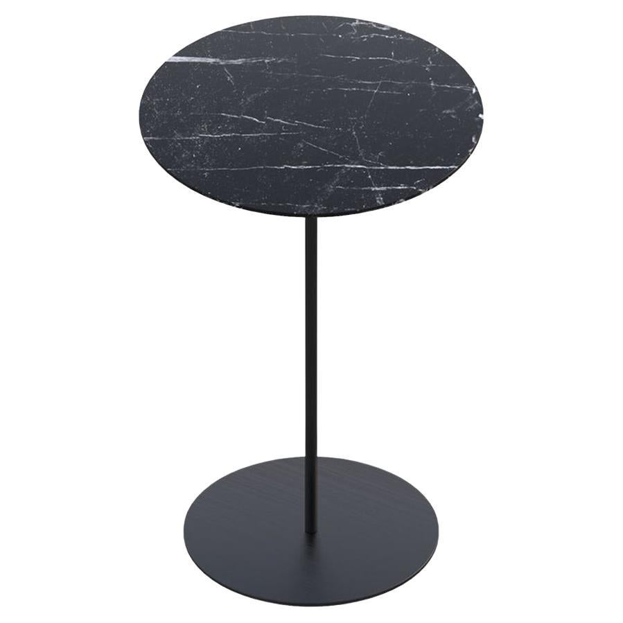 Basic Black Metal & Alexander Black Marble Side Table (Small)