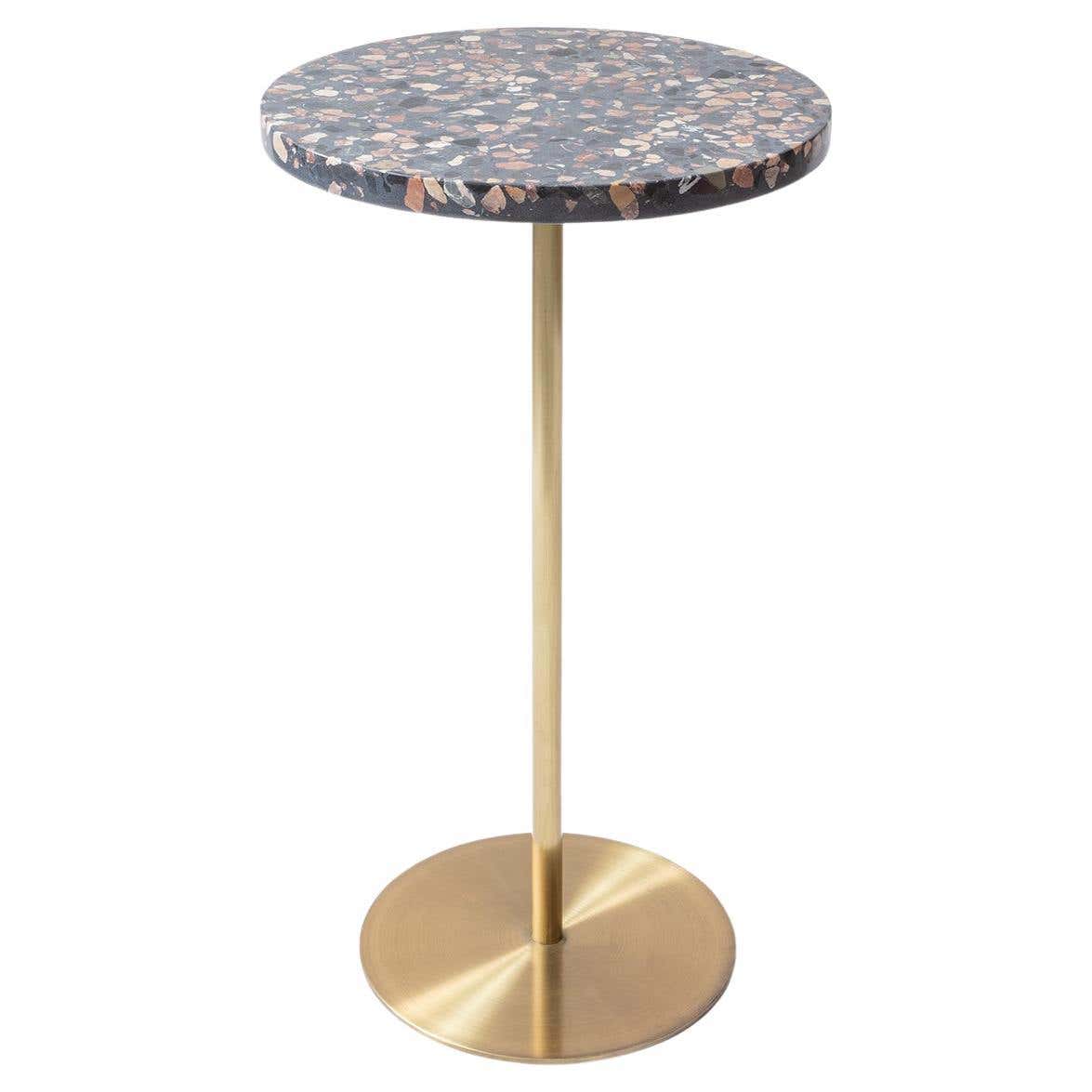 Basic Metal Feet and Terrazzo Surface Side Table For Sale at 1stDibs