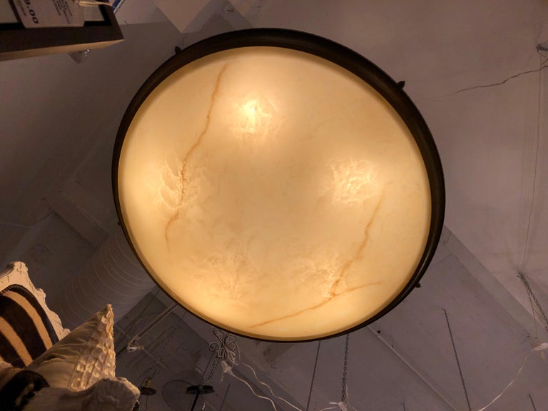 Basic Source Light Basic Source Cast Brass + Glass Alabaster Style Chandelier For Sale at ...