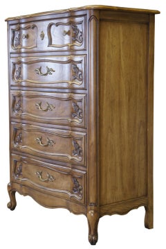 Basic Witz French Provincial Serpentine Fruitwood Chest of Drawers Dresser
