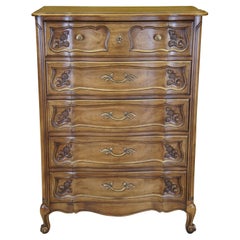 Retro Basic Witz French Provincial Serpentine Fruitwood Chest of Drawers Dresser