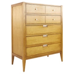 Basic Witz Mid Century Walnut 5 tiroirs Highboy Dresser