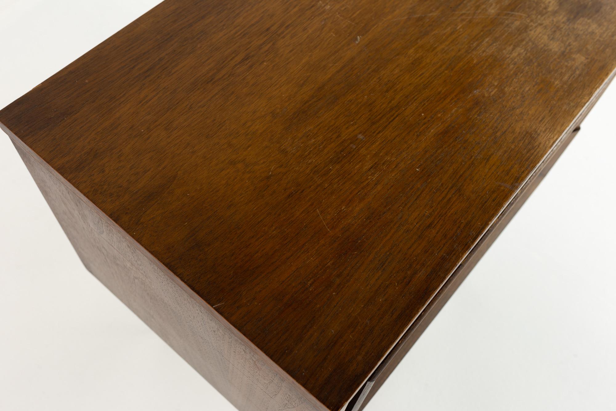 Basic Witz Mid Century Walnut 2-Drawer Nightstands, Pair 1