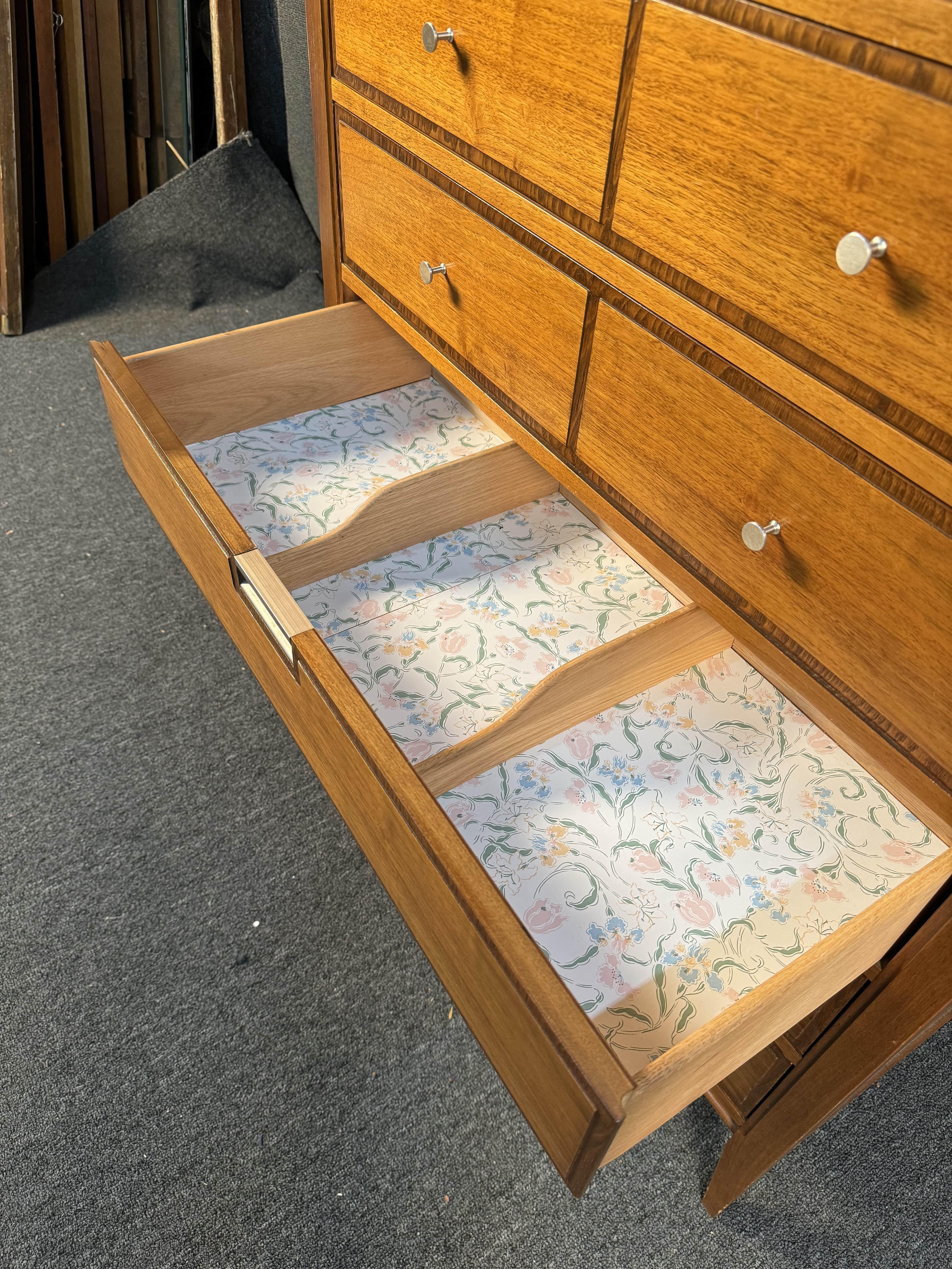 Basic Witz Mid Century Walnut Highboy Dresser For Sale 3