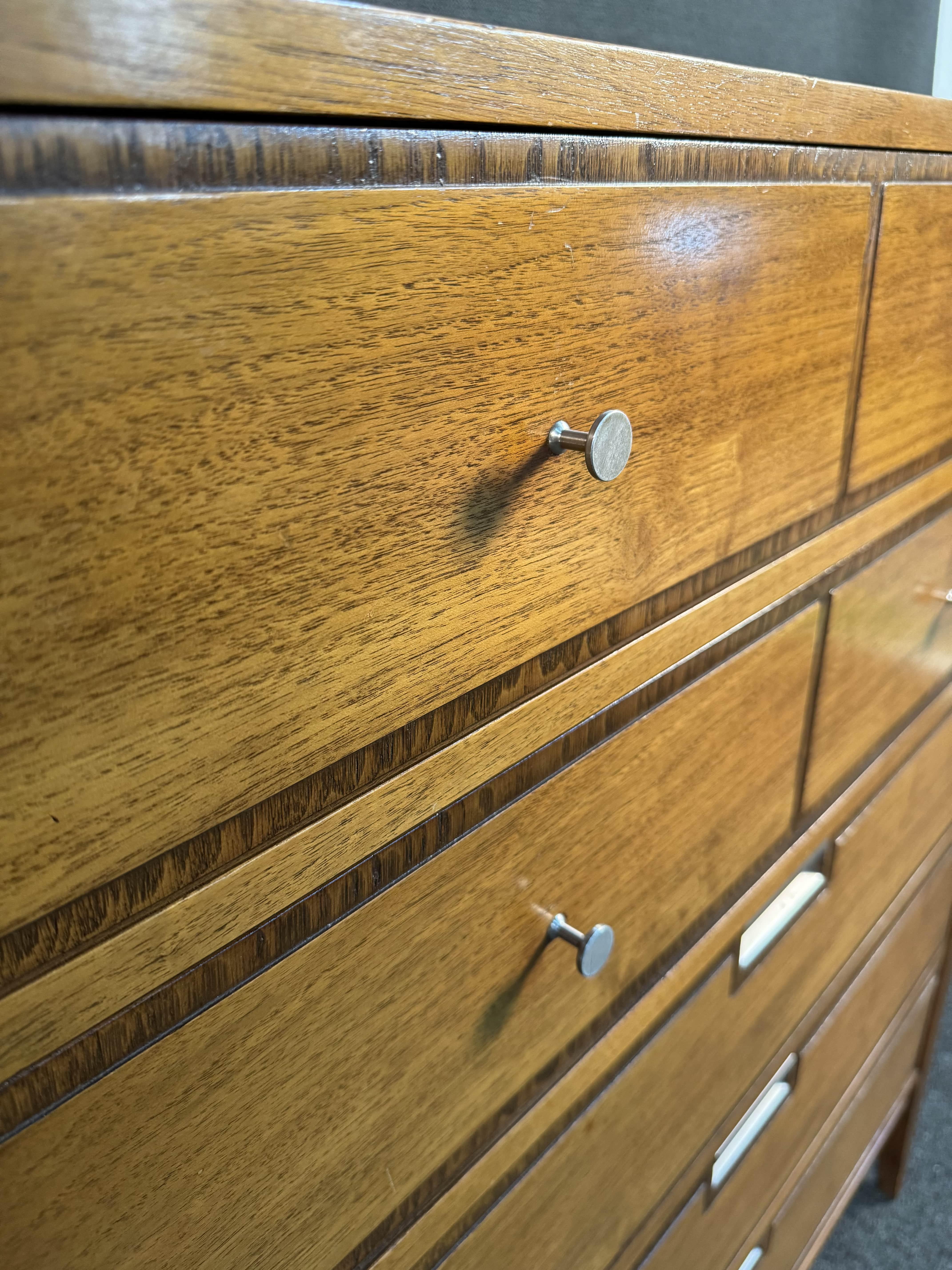 Basic Witz Mid Century Walnut Highboy Dresser For Sale 4