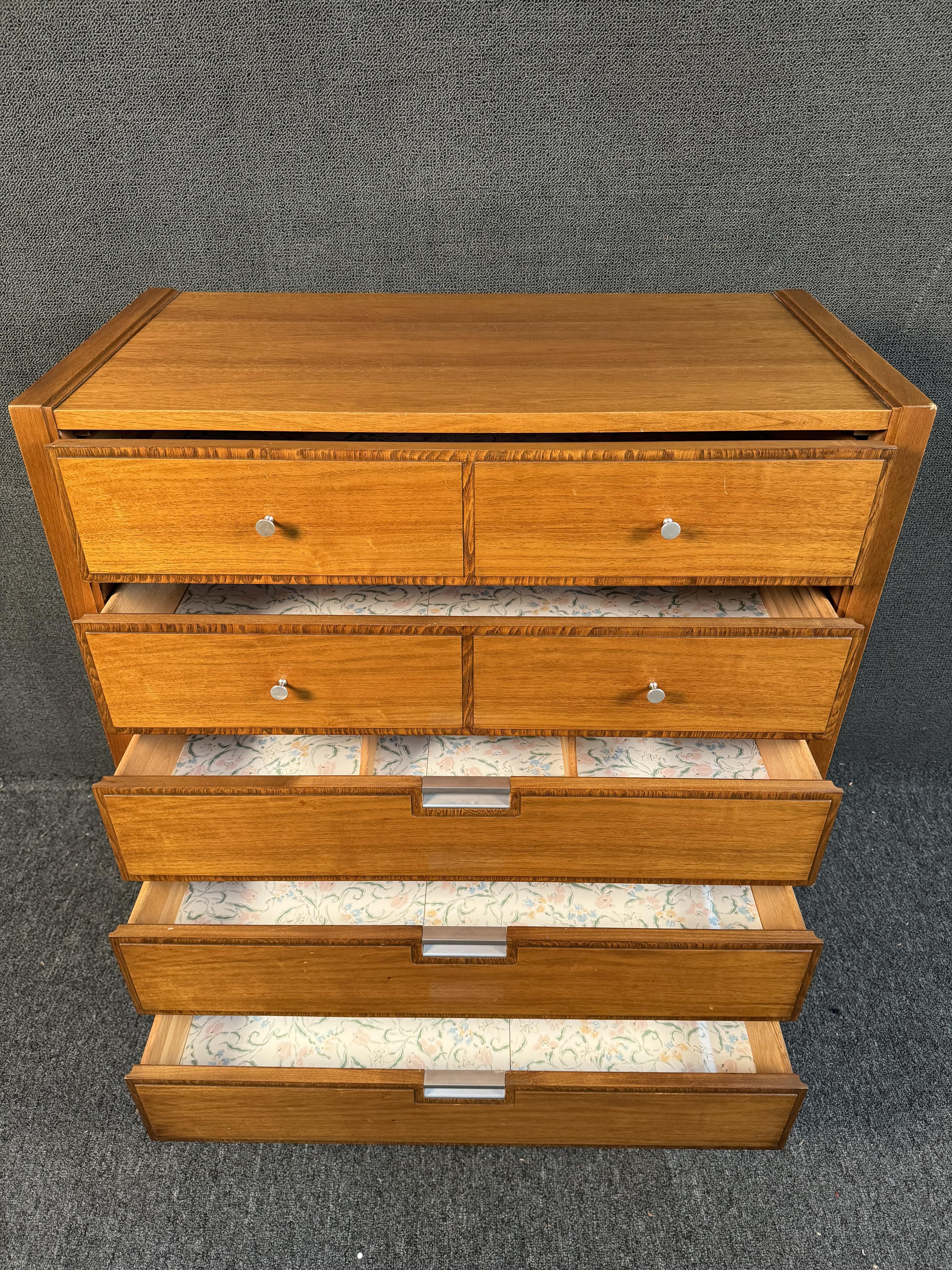 Wood Basic Witz Mid Century Walnut Highboy Dresser For Sale