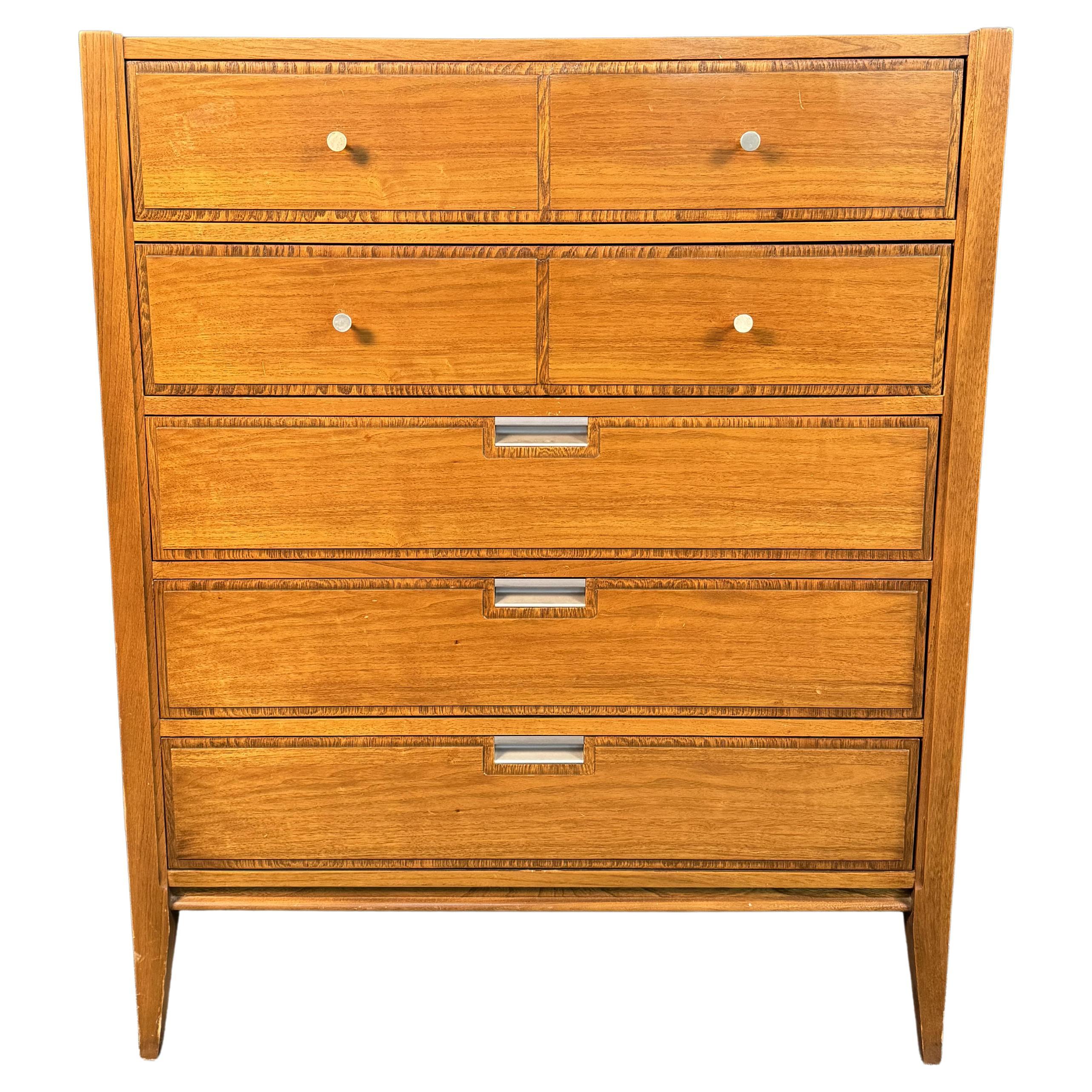 Basic Witz Mid Century Walnut Highboy Dresser