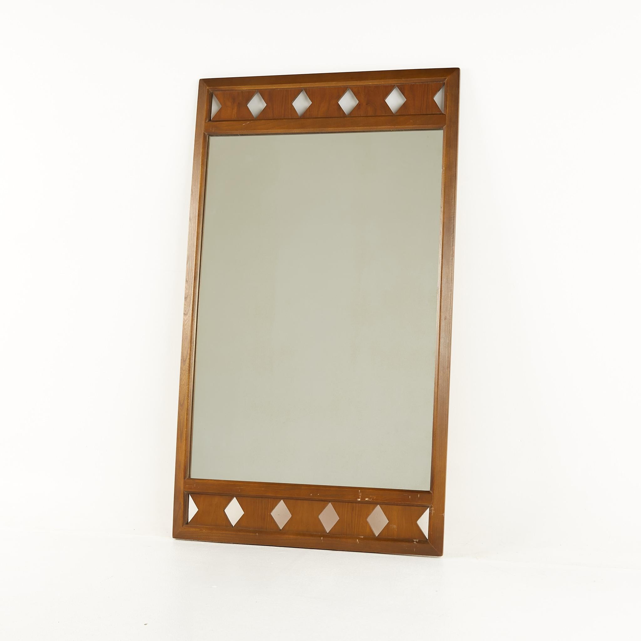 Mid-Century Modern Basic Witz Mid Century Walnut Mirror For Sale
