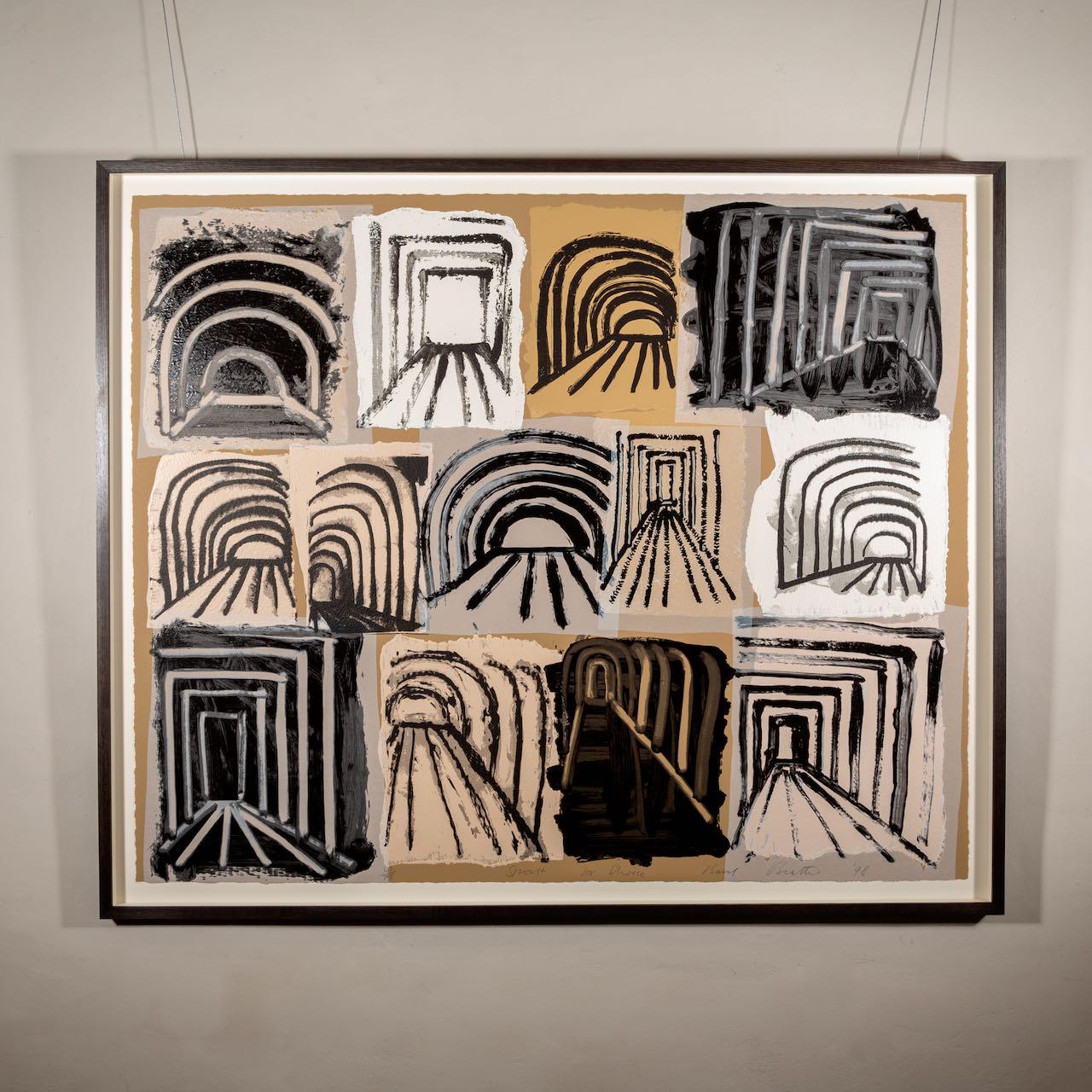 Spoilt for Choice, 1998 - Large Monochrome Abstract Screen Print, 20th Century - Brown Abstract Print by Basil Beattie