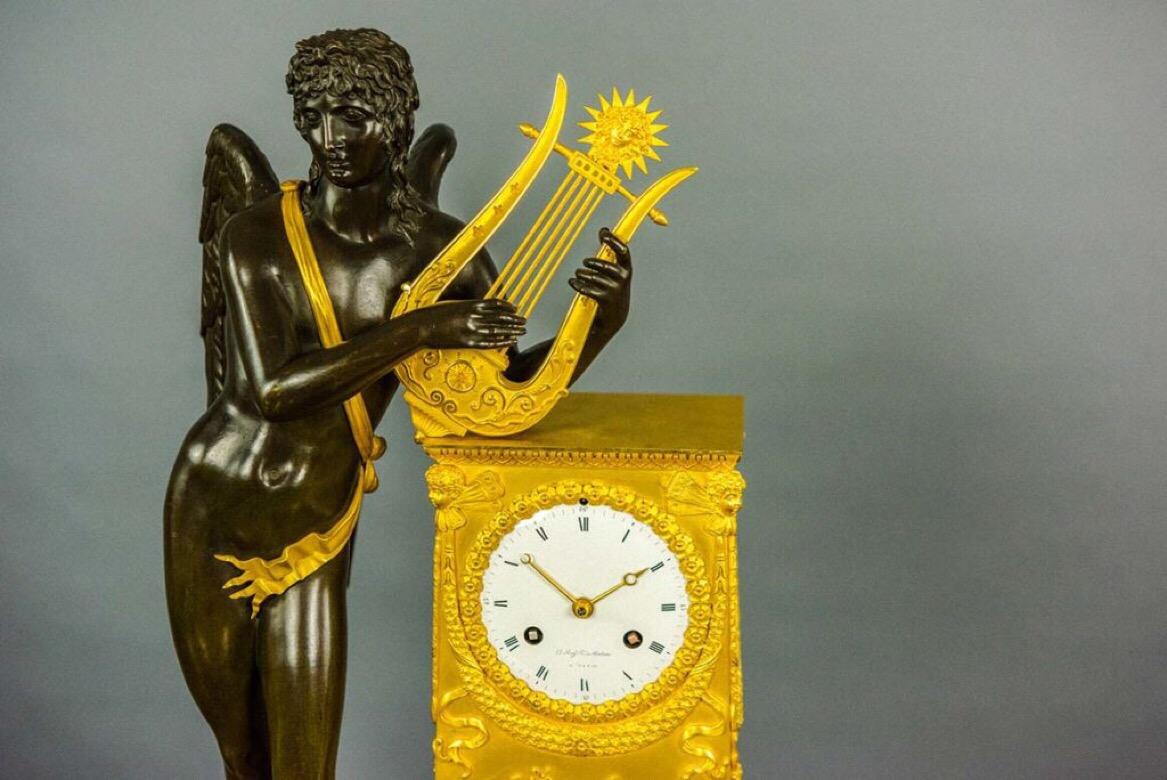 French Basil Charles Le Roy Empire Clock, Pierre-Philippe Thomire, circa 1810