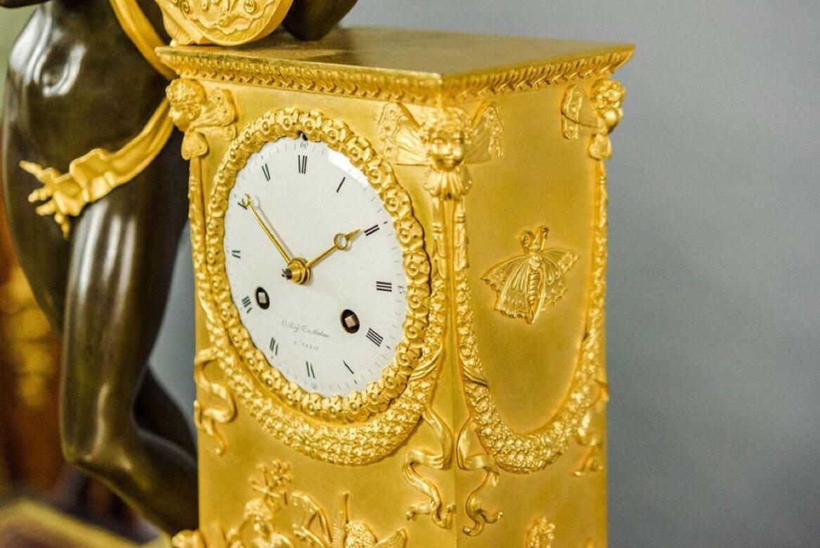 Basil Charles Le Roy Empire Clock, Pierre-Philippe Thomire, circa 1810 In Good Condition In Sofia, BG