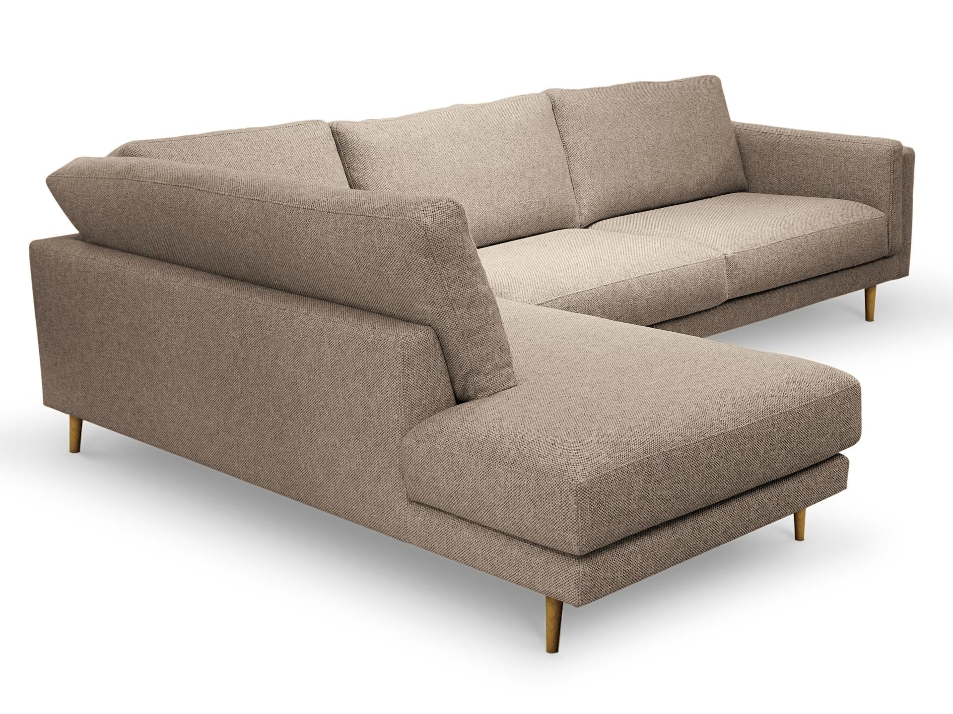 Divano angolare Basile con pouf, tessuto in lino e cotone, piedi in Oak In condizioni Nuovo in vendita a SWARZĘDZ, PL