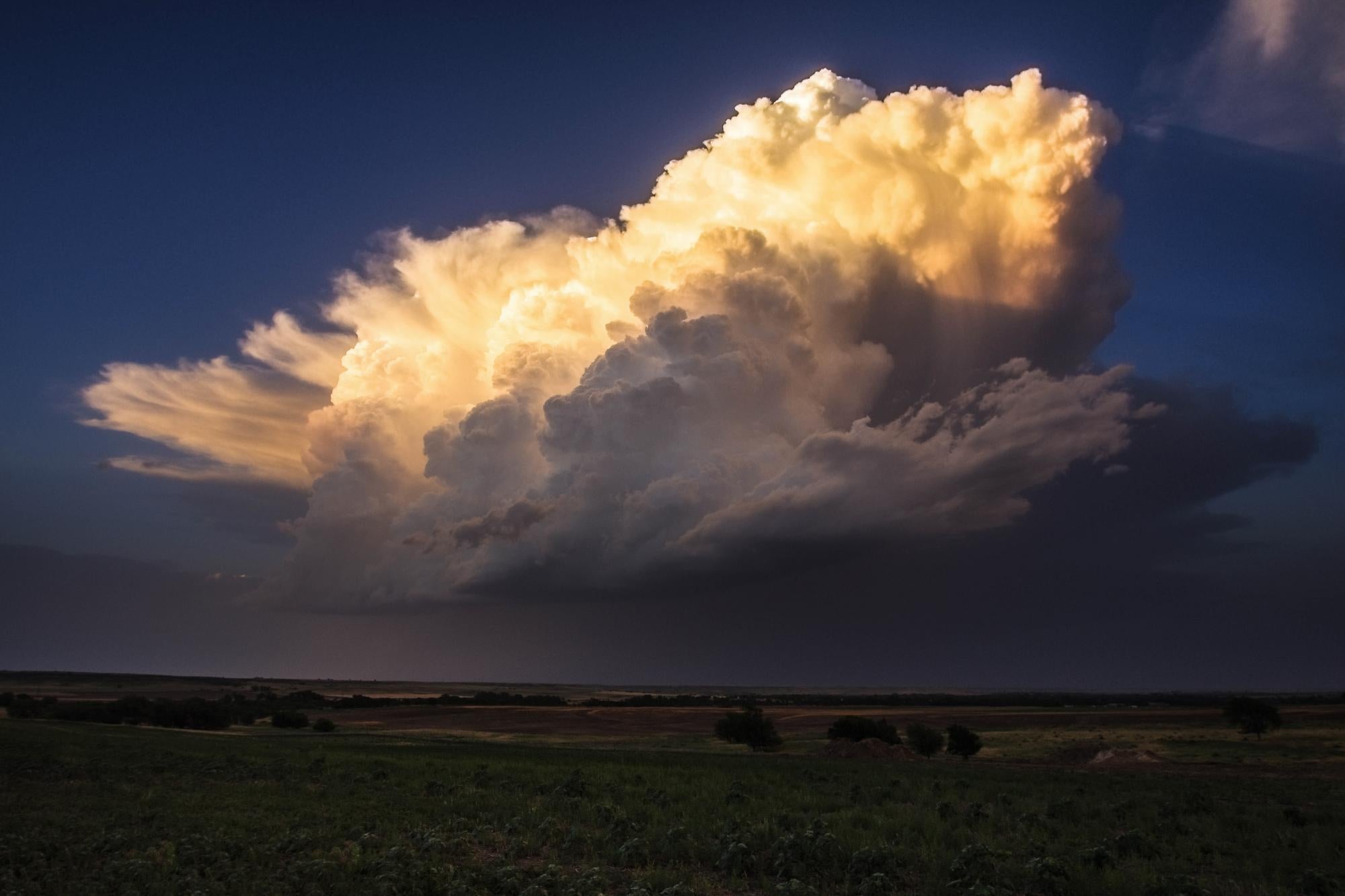 Basile Ducournau Landscape Photograph - Twilight storm, Kansas, 2012