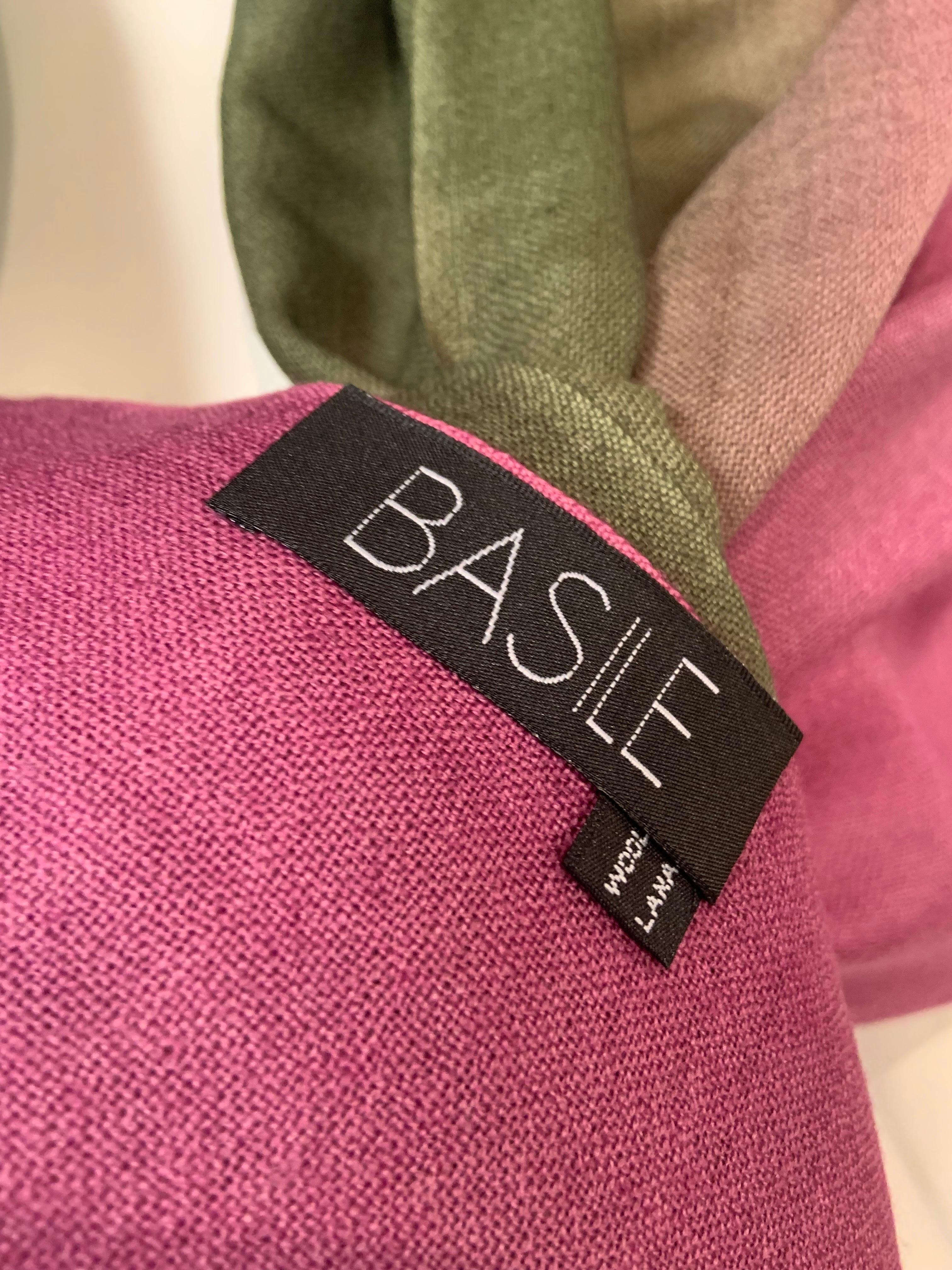 Basile Ombre Lavender and Green Fine Wool Shawl or Scarf   Never Worn For Sale 2