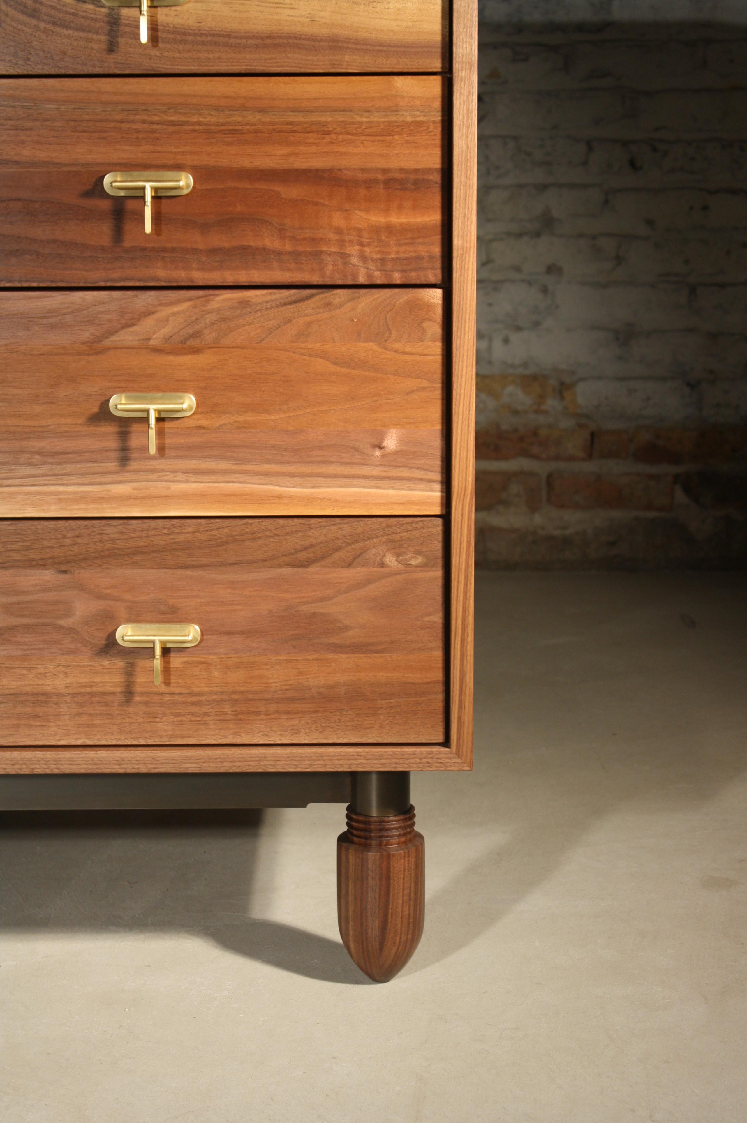 Basilica Dresser by Laylo Studio in Solid Wood, Blackened Steel, and Brass In New Condition For Sale In Chicago, IL