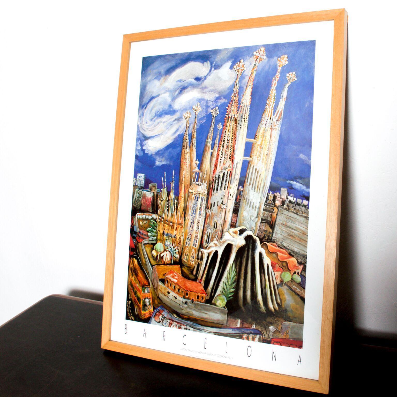 Modern Basilica La Sagrada Familia Antoni Gaudi  Barcelona Poster by Anthony Pilley