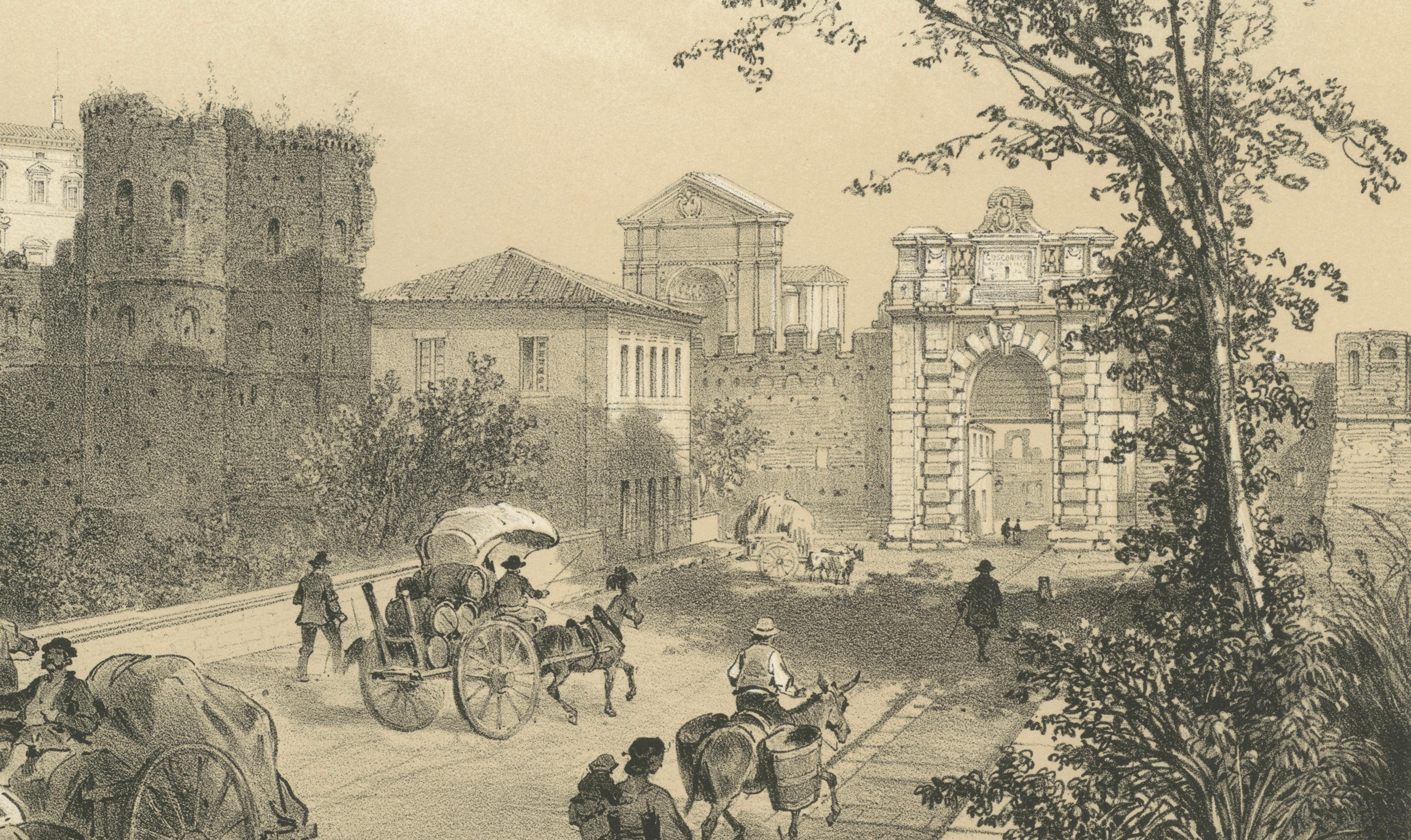 Basilica of San Giovanni in Laterano, Rome – Benoist 1869 Lithograph