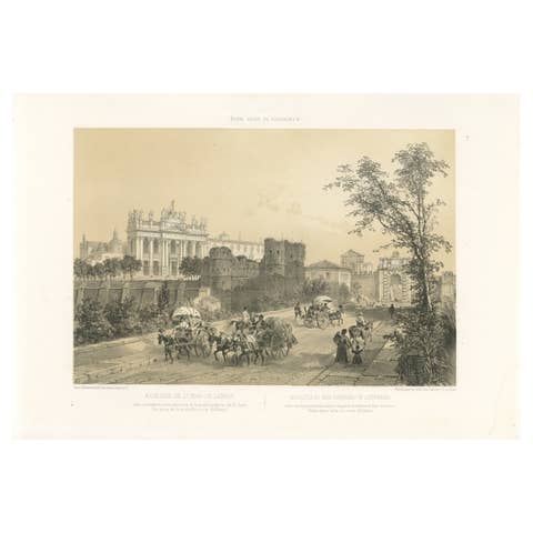 Basilica of San Giovanni in Laterano, Rome – Benoist 1869 Lithograph
