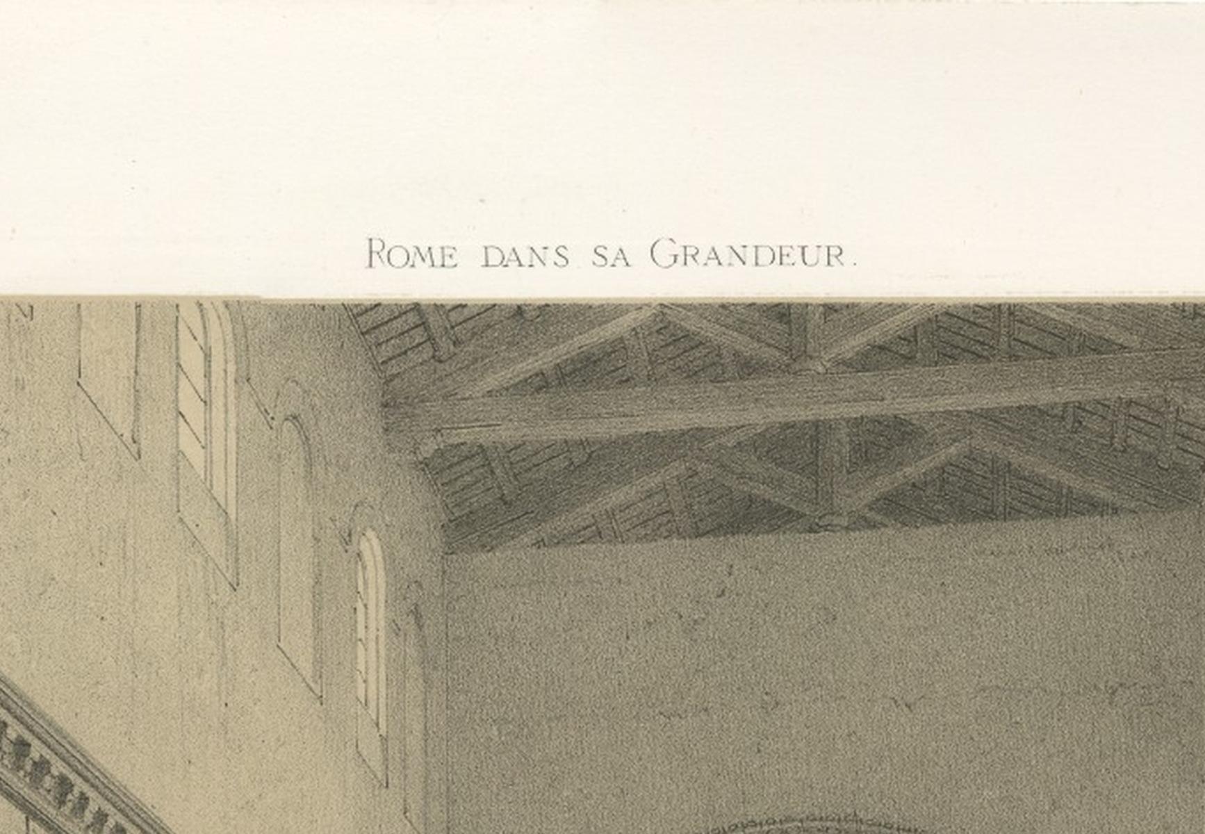 Basilica of San Lorenzo fuori le Mura Interior, Rome – Benoist 1869 Lithograph