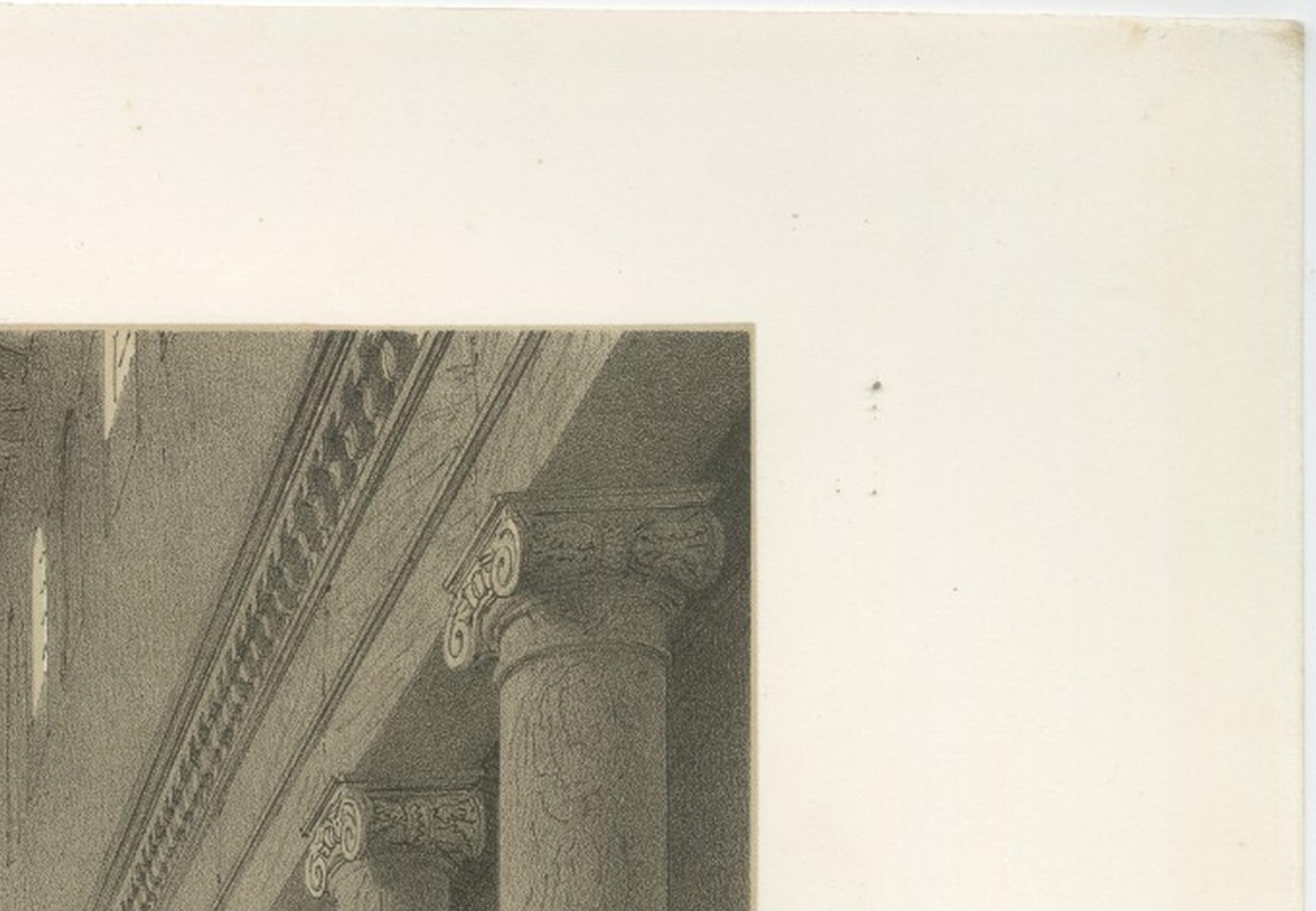 Basilica of San Lorenzo fuori le Mura Interior, Rome – Benoist 1869 Lithograph