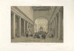 Basilica of San Lorenzo fuori le Mura Interior, Rome – Benoist 1869 Lithograph